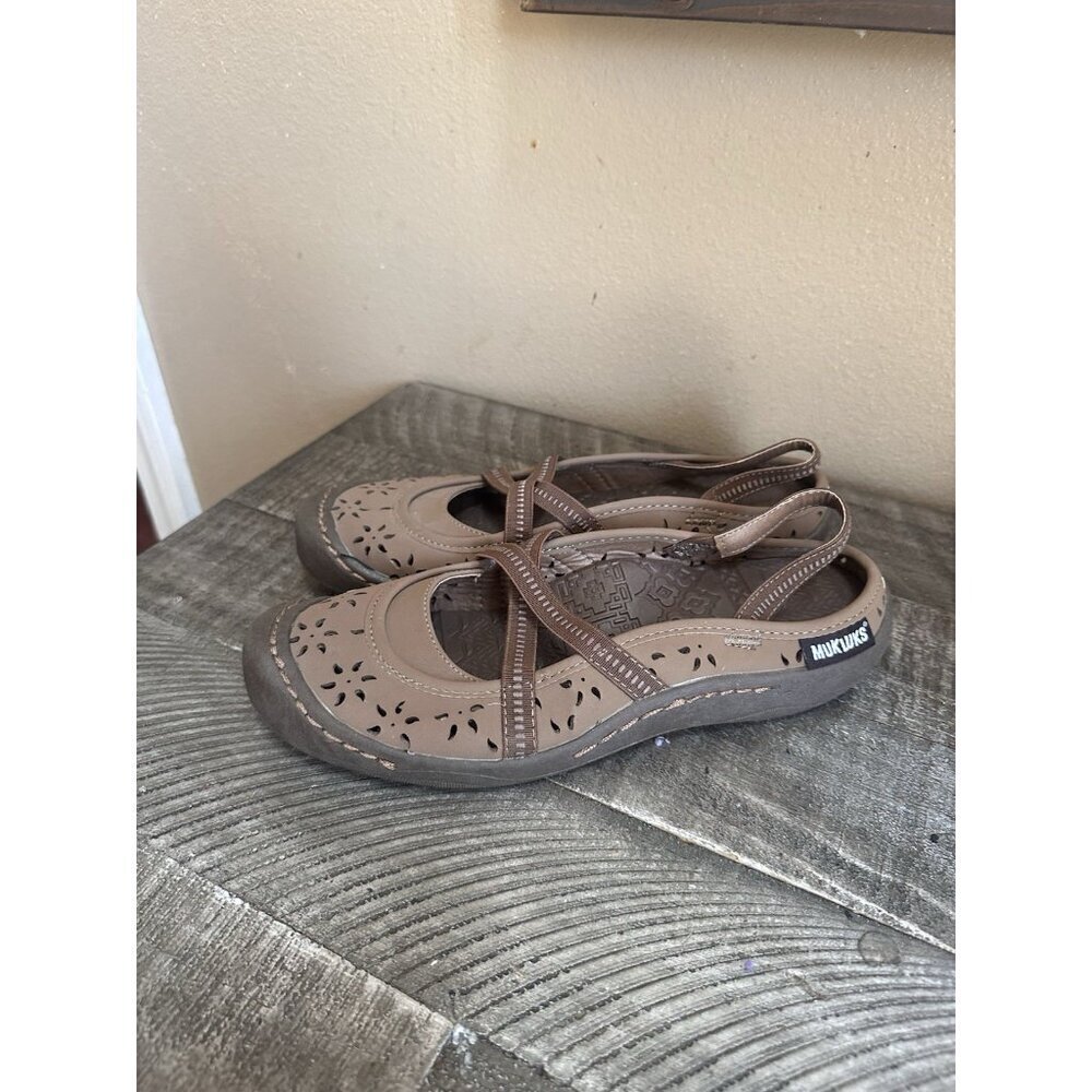 Muk Luks Womens Sport Sandal Straps Tan Size 7m Style 16448